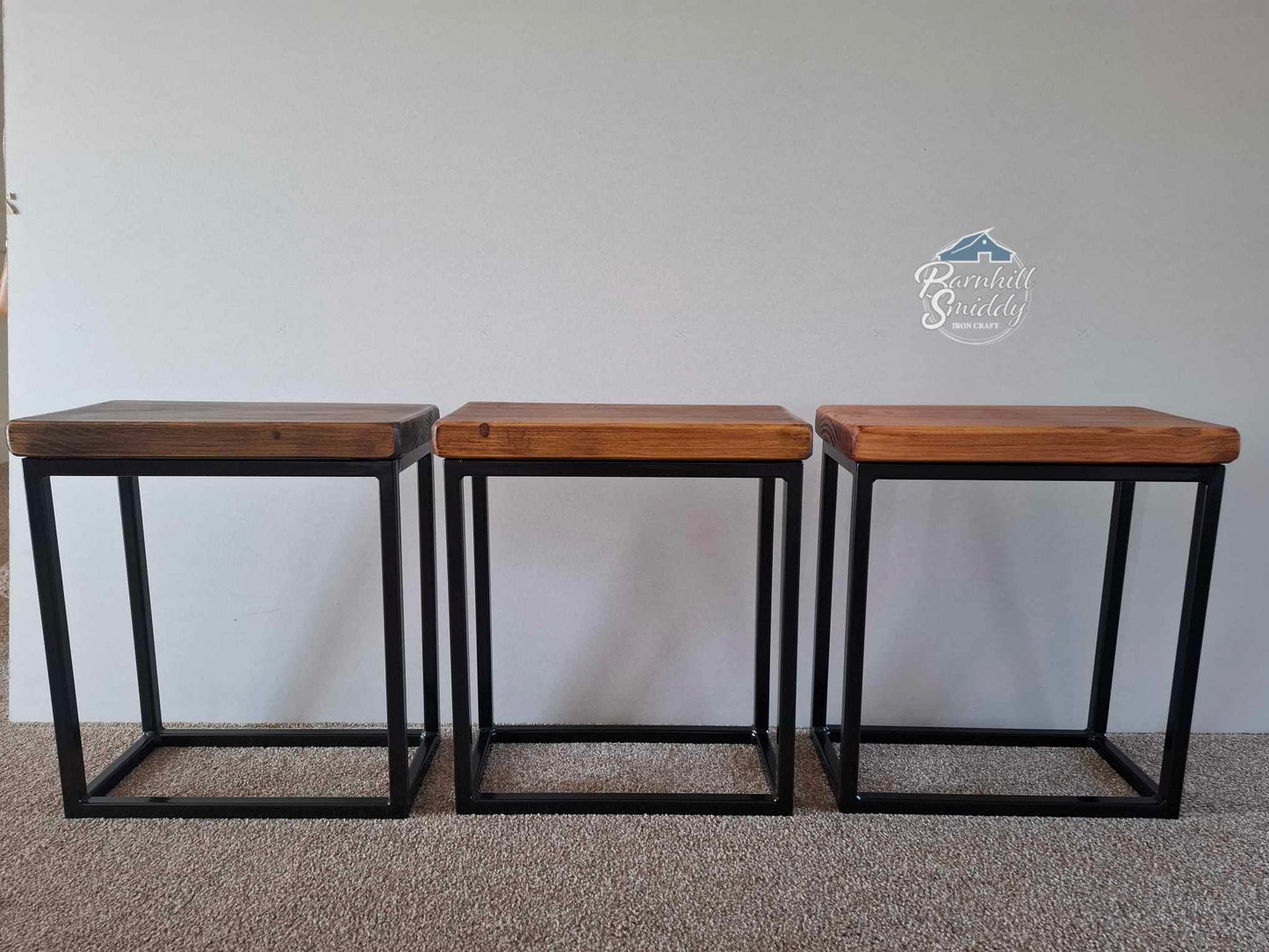 Calder Sofa Table/Side Table/Console Table - Black Powder Coated Frame