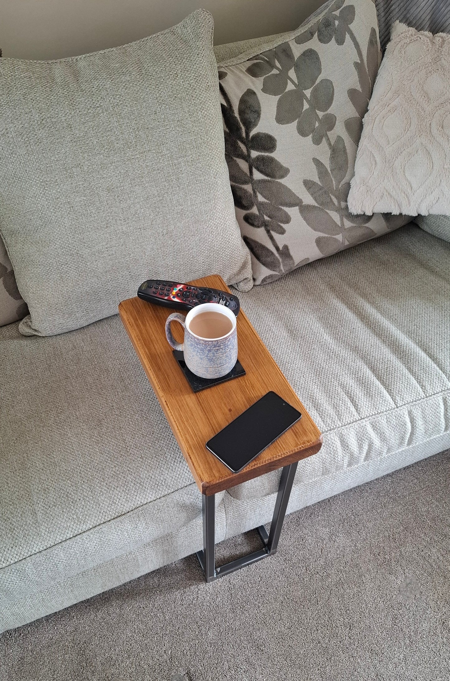 Ness C-Shaped Sofa Settee Table/Side Table