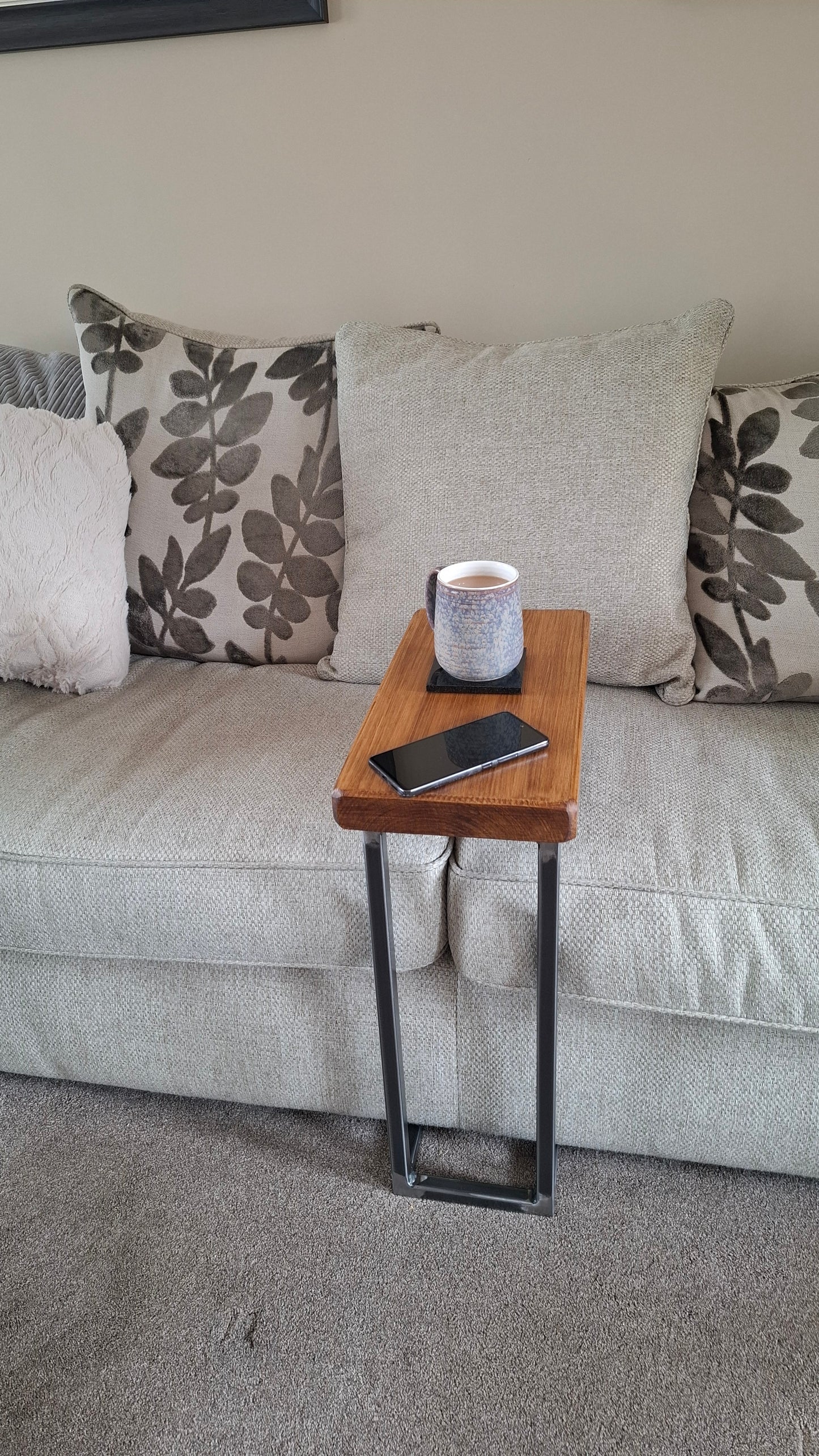 Ness C-Shaped Sofa Settee Table/Side Table