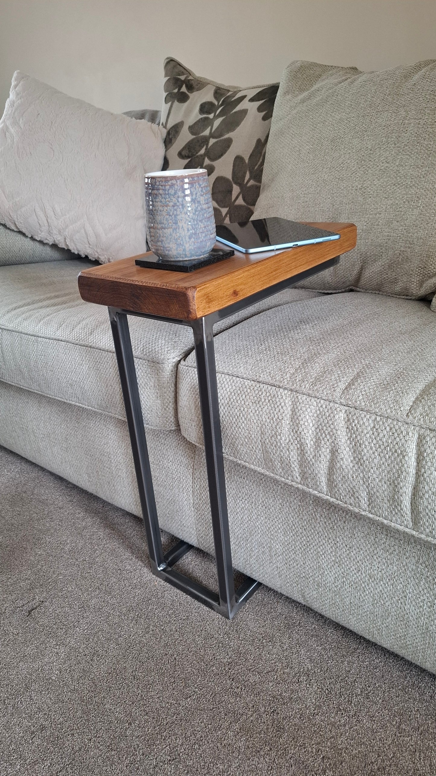 Ness C-Shaped Sofa Settee Table/Side Table