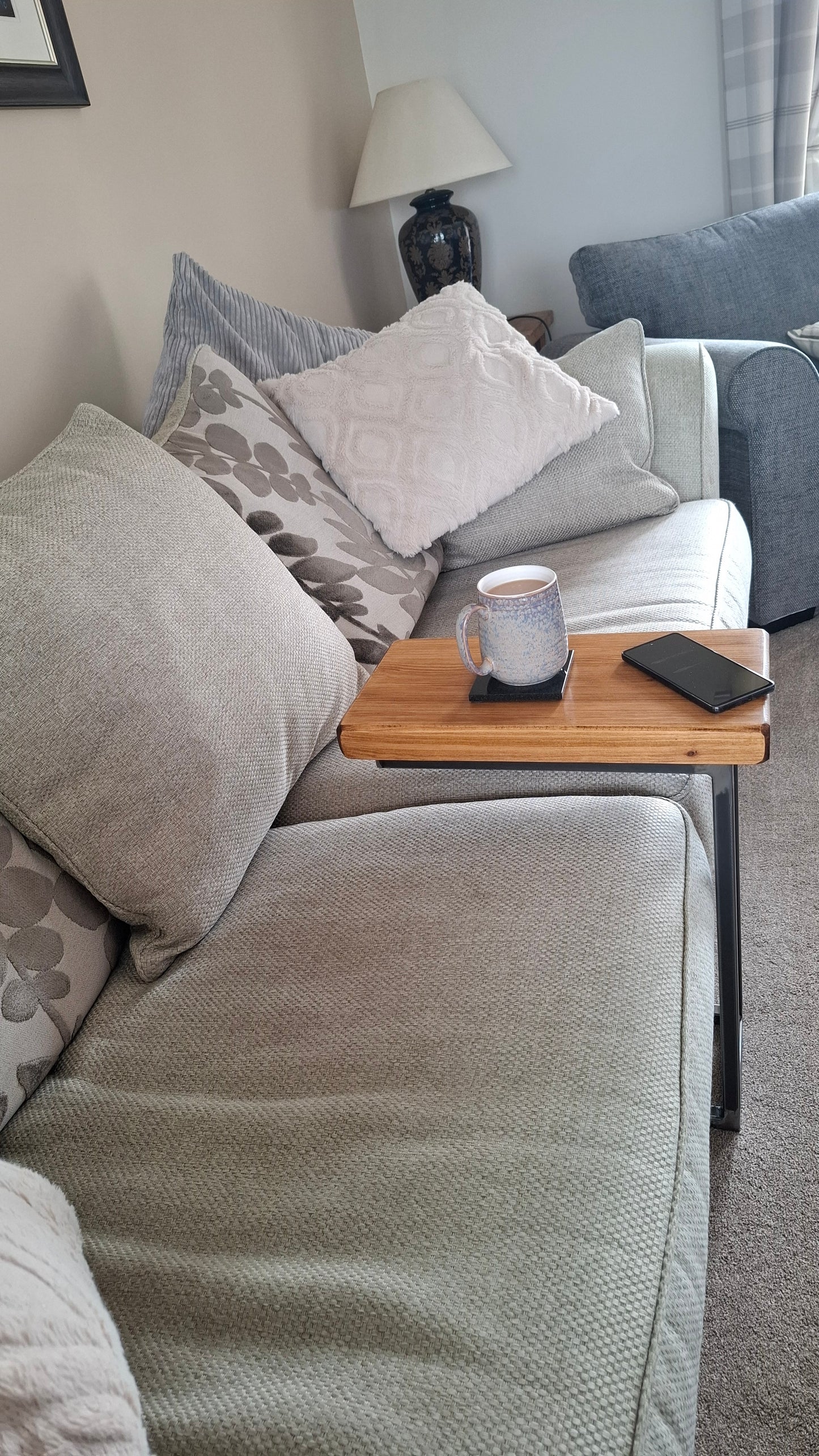 Ness C-Shaped Sofa Settee Table/Side Table