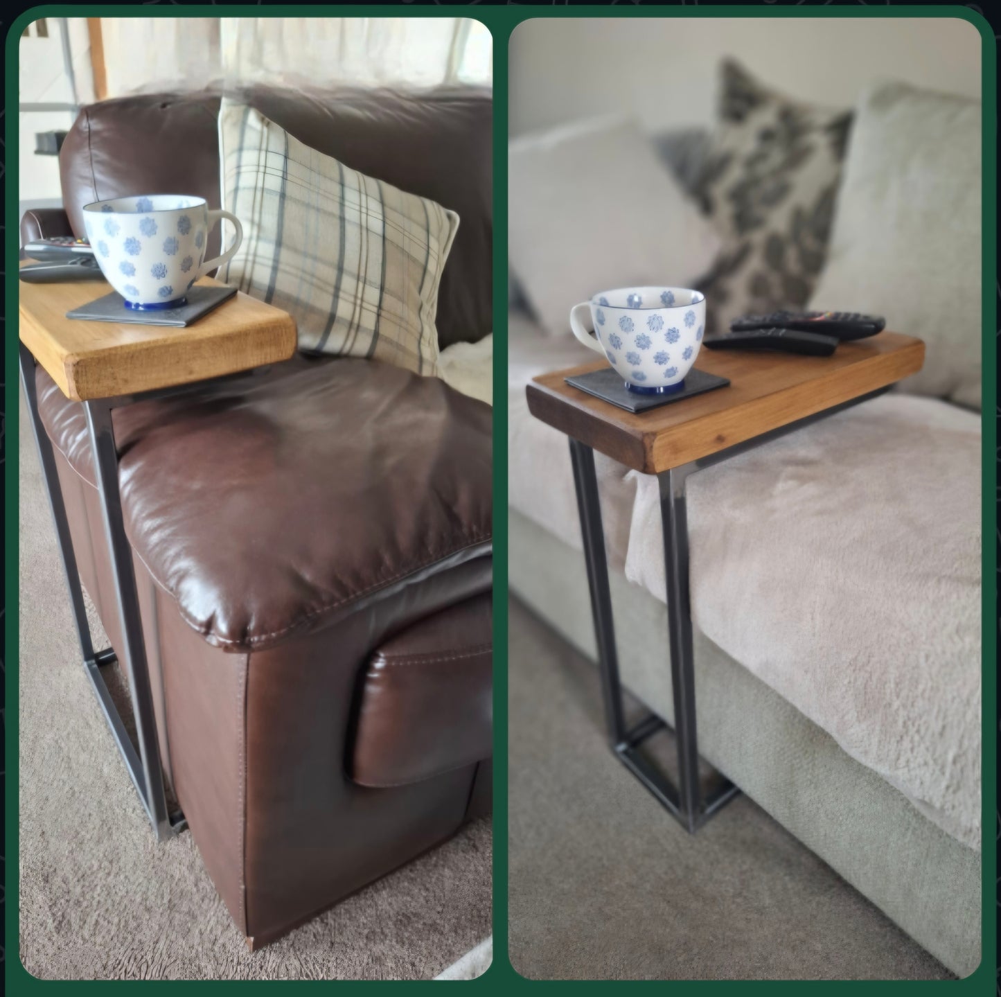 Ness C-Shaped Sofa Settee Table/Side Table
