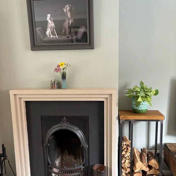 Wallace Log Holder Table with Kindling Side Panel