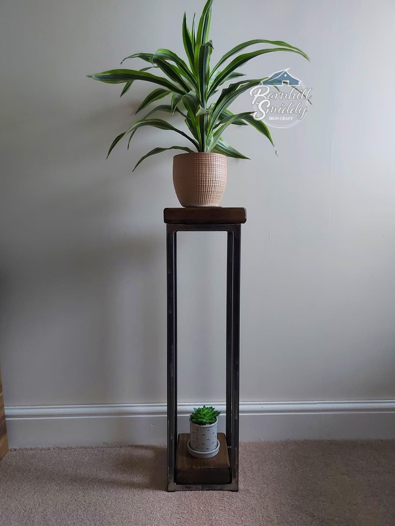 small plant stands indoor uk Fergus Rustic Plant Stand/Small/Side table with bottom shelf – BarnhillSmiddy